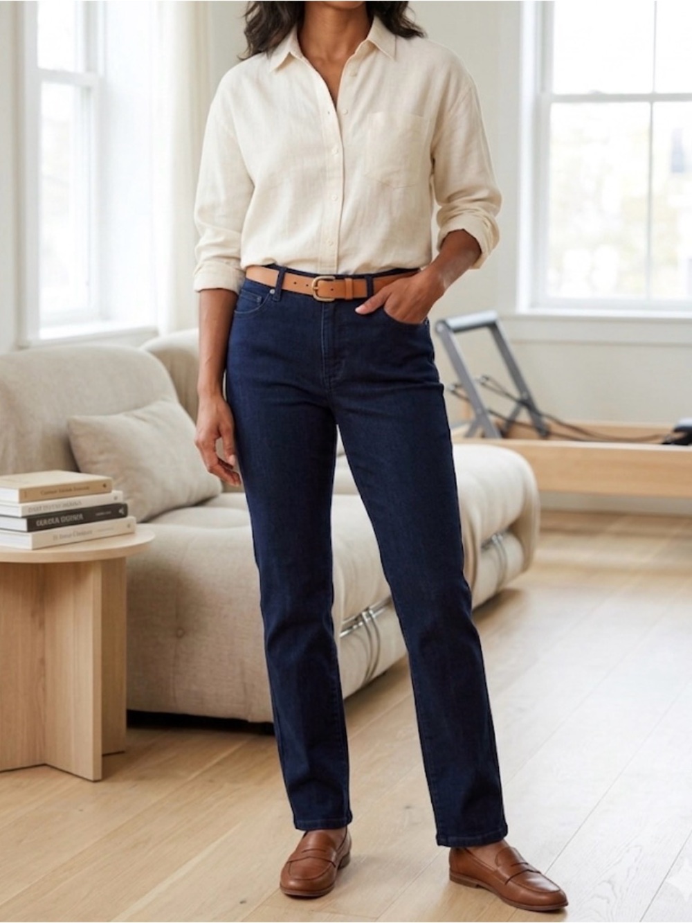 L.L. Bean Classic Fit Straight Leg Jeans - Dark Wash - Size 14 Reg